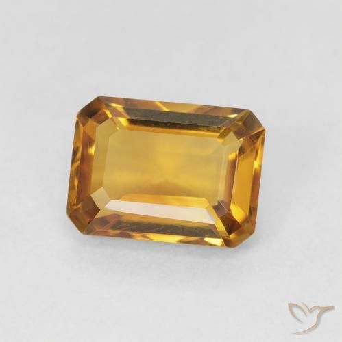 1.39カラットの天然Medium Light-Goldenシトリン、八角形 / エメラルドカット、VVS-VS