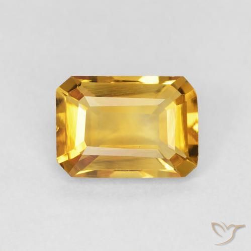 1.27ct 天然 ゴールド シトリン, エメラルドカット, VVS-VS