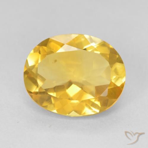 4.05ct 天然 ミディアムゴールデン シトリン, 楕円形, VVS