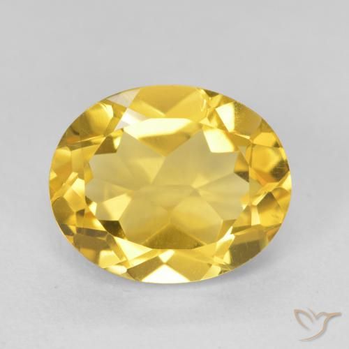 4.37ct 天然 ミディアムゴールデン シトリン, 楕円形, VVS