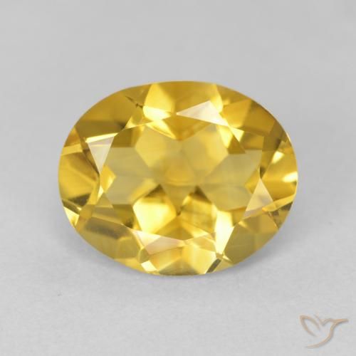 3.66ct 天然 ミディアムゴールデン シトリン, 楕円形, VVS