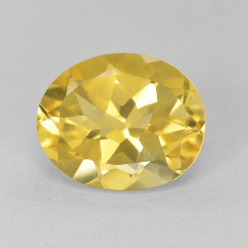 4.15ct 天然 ミディアムゴールデン シトリン, 楕円形, VVS