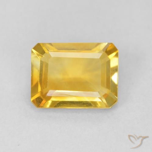 1.35ct 天然 ゴールドオレンジ シトリン, エメラルドカット, VVS-VS