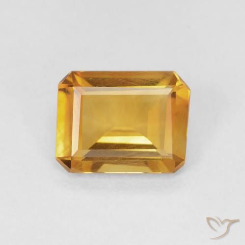 1.05ct 天然 オレンジゴールド シトリン, エメラルドカット, VVS-VS