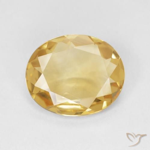 3.07ct 天然 ミディアムゴールド シトリン, 楕円形, VS