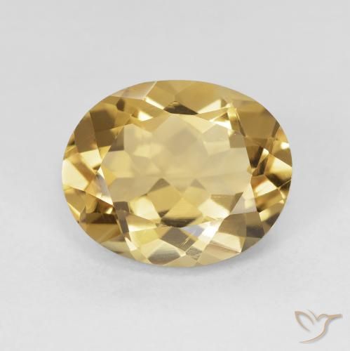 4.30ct 天然 ミディアムゴールド シトリン, 楕円形, VVS