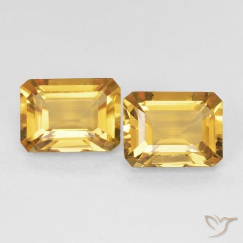 3.20ctw 天然 Medium Dark-Golden シトリン, エメラルドカット, VVS-VS