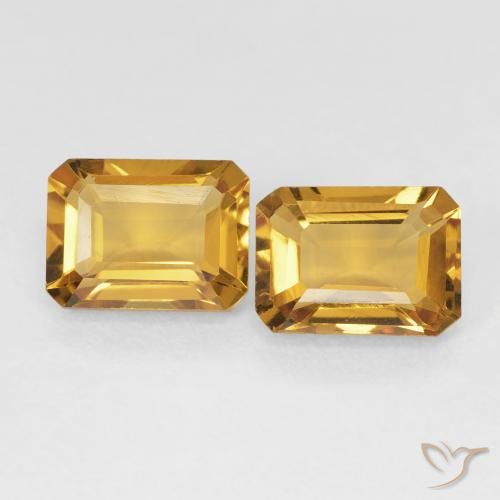 3.01ctw 天然 Medium Light-Golden シトリン, エメラルドカット, VVS-VS