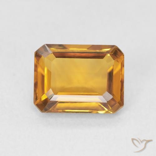1.52ct 天然 ゴールドオレンジ シトリン, エメラルドカット, VVS