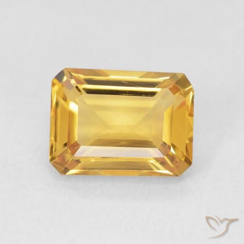 1.61ct 天然 ゴールドオレンジ シトリン, エメラルドカット, VVS