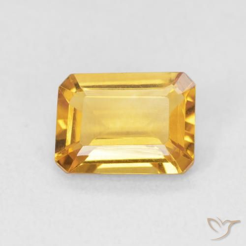 1.22ct 天然 ゴールドオレンジ シトリン, エメラルドカット, VVS