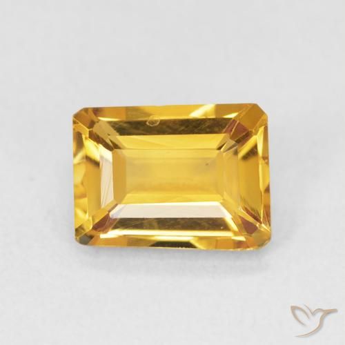 1.32ct 天然 ゴールドオレンジ シトリン, エメラルドカット, VVS