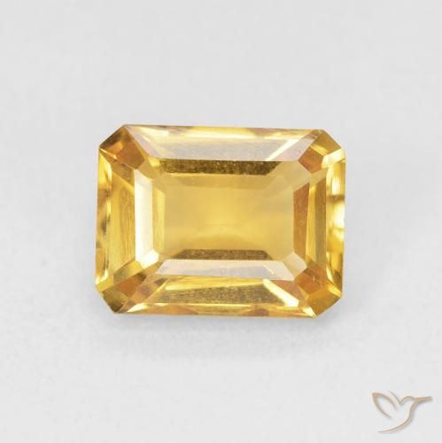 1.57ct 天然 ゴールドオレンジ シトリン, エメラルドカット, VVS