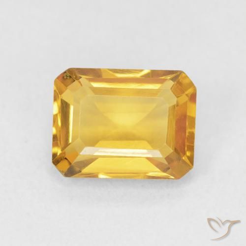 1.52ct 天然 ゴールドオレンジ シトリン, エメラルドカット, VVS