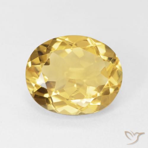 4.20ct 天然 ミディアムゴールデン シトリン, 楕円形, VVS