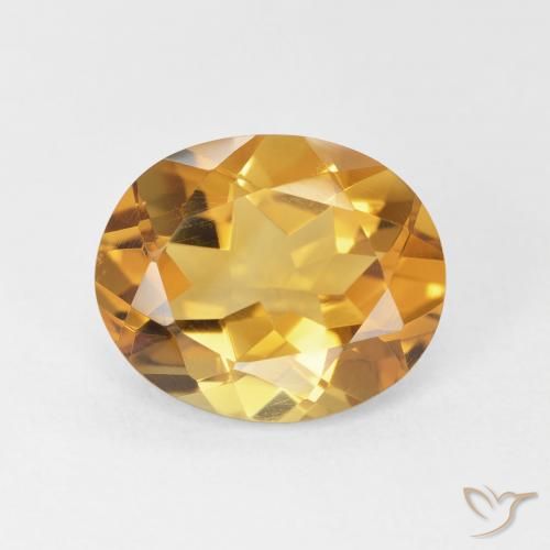 3.88カラットの天然Medium Light-Goldenシトリン、楕円形、VVS