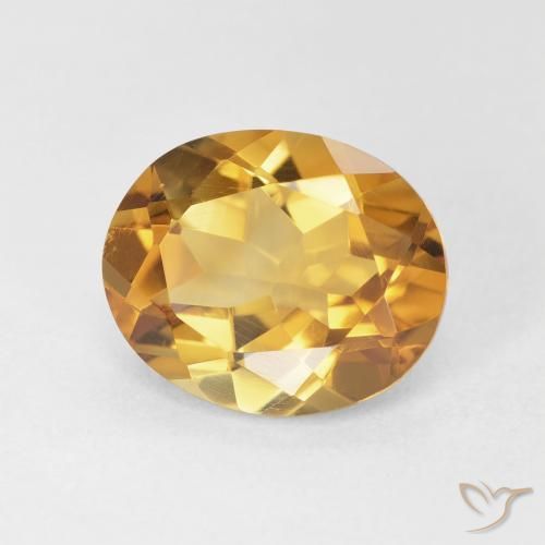 3.88カラットの天然Medium Light-Goldenシトリン、楕円形、VVS