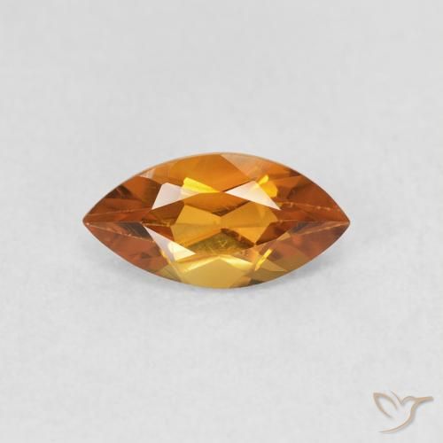 0.58ct 天然 ミディアムオレンジ シトリン, マーキーズ, VS