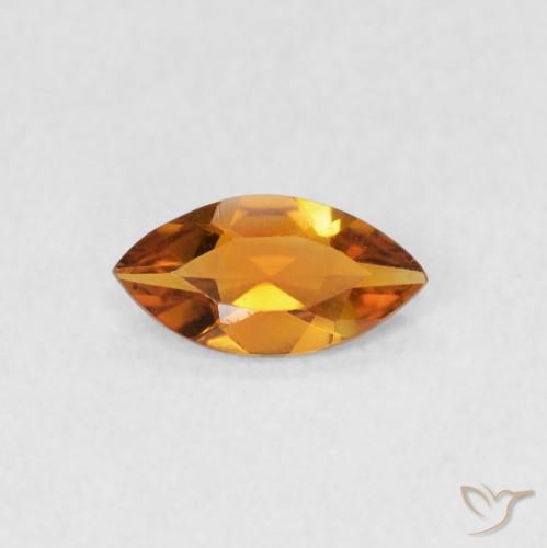 0.46ct 天然 ダークオレンジゴールド シトリン, マーキーズ, VVS