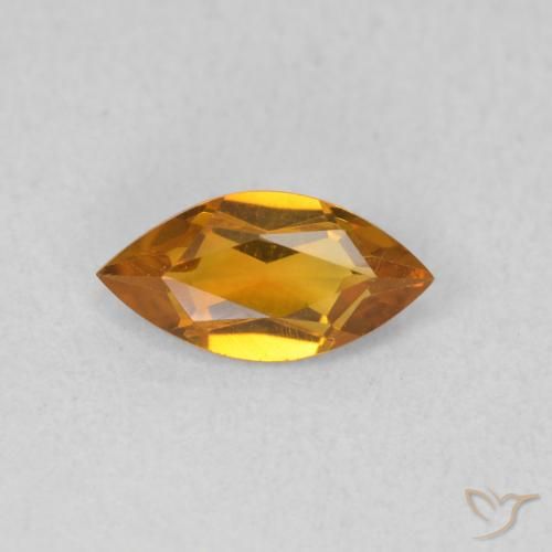 0.50ct 天然 濃いオレンジゴールド シトリン, マーキーズ, VVS