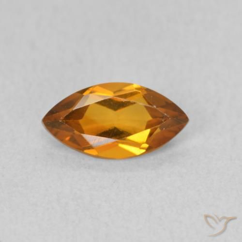 0.55ct 天然 ミディアムオレンジ シトリン, マーキーズ, VVS