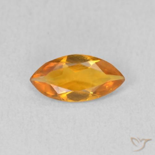 0.40ct 天然 濃いオレンジゴールド シトリン, マーキーズ, VVS