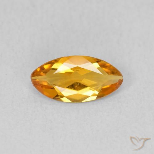 0.43ct 天然 ダークオレンジゴールド シトリン, マーキーズ, VVS