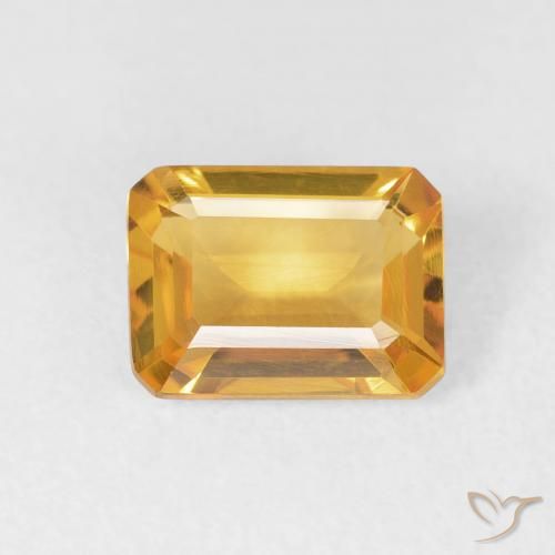 1.49ct 天然 Medium Light Orange-Gold シトリン, エメラルドカット, VVS