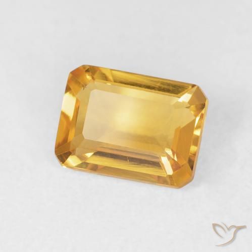 1.49カラットの天然Medium Light Orange-Goldシトリン、八角形 / エメラルドカット、VVS