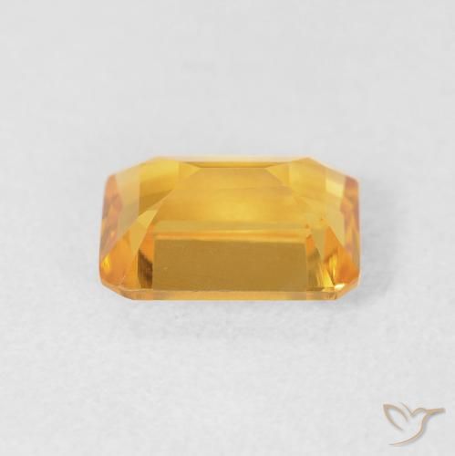 1.49カラットの天然Medium Light Orange-Goldシトリン、八角形 / エメラルドカット、VVS
