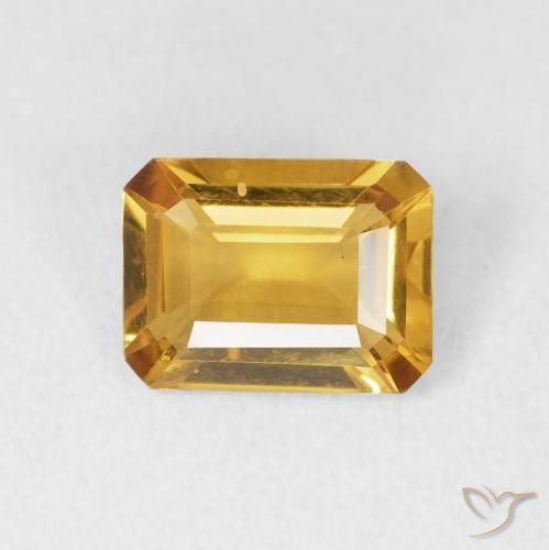 1.37ct 天然 オレンジゴールド シトリン, エメラルドカット, VVS-VS