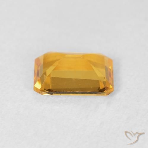 1.15カラットの天然Medium Light Orange-Goldシトリン、八角形 / エメラルドカット、VVS