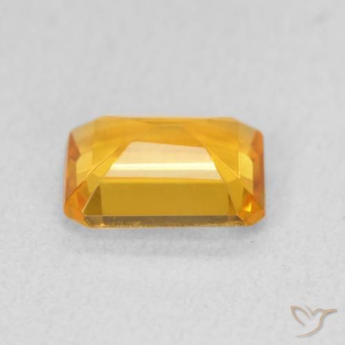 1.21カラットの天然Medium Light Orange-Goldシトリン、八角形 / エメラルドカット、VVS