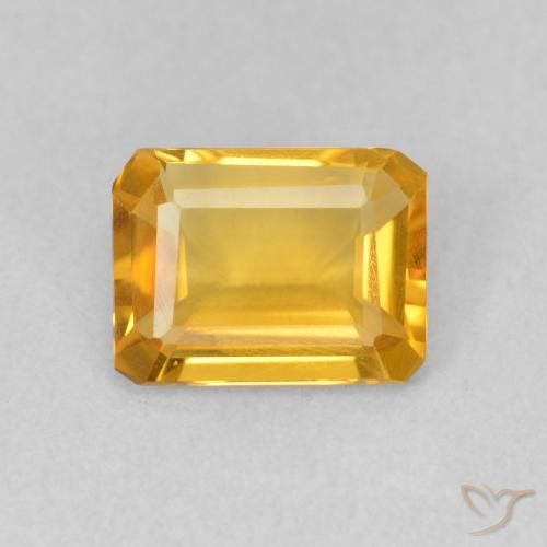 1.03ct 天然 ゴールドオレンジ シトリン, エメラルドカット, VVS-VS