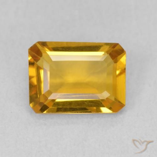 1.29ct 天然 ダークゴールデン シトリン, エメラルドカット, VVS-VS