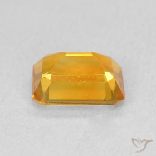 1.34カラットの天然Medium Light Orange-Goldシトリン、八角形 / エメラルドカット、VVS-VS