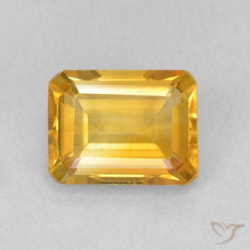 1.48ct 天然 ミディアムゴールデン シトリン, エメラルドカット, VVS