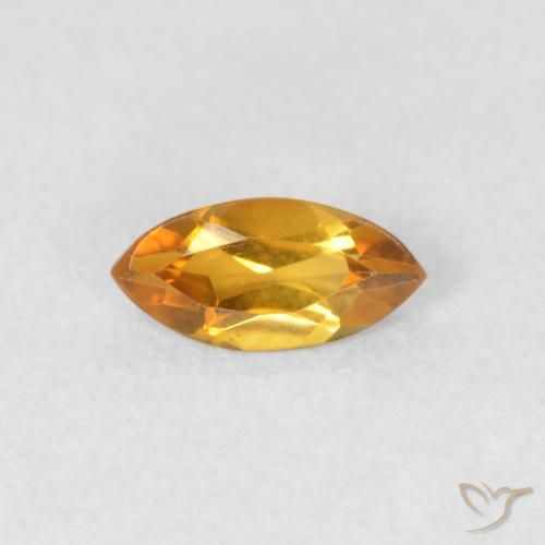 0.46ct 天然 濃いオレンジゴールド シトリン, マーキーズ, VVS-VS