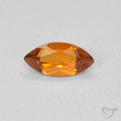 0.51ct 天然 アプリコットオレンジ シトリン, マーキーズ, VS