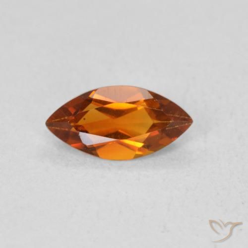 0.52ct 天然 アーシーオレンジ シトリン, マーキーズ, VS