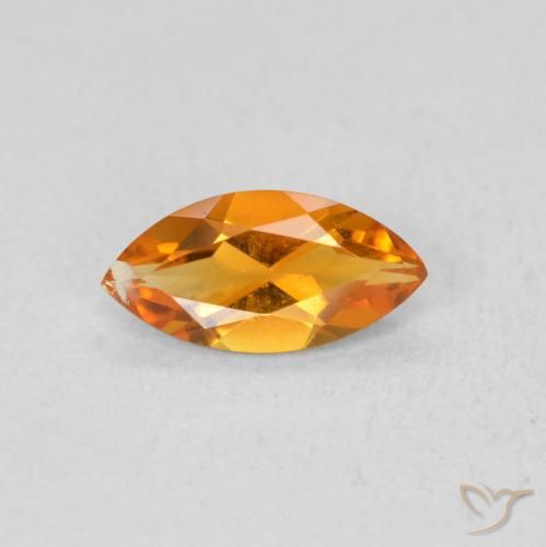 0.46ct 天然 アプリコットオレンジ シトリン, マーキーズ, VS