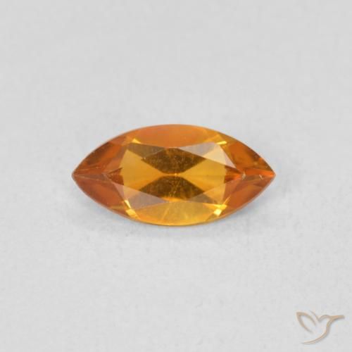 0.48ct 天然 アプリコットオレンジ シトリン, マーキーズ, VS