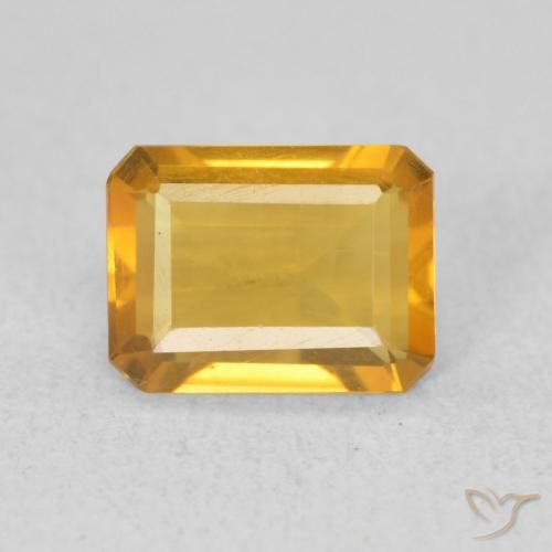 1.06ct 天然 ダークゴールデン シトリン, エメラルドカット, VVS