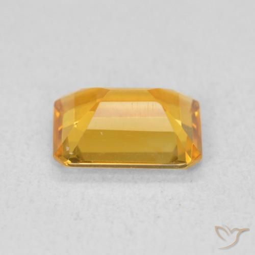 1.10カラットの天然ミディアムゴールデンシトリン、八角形 / エメラルドカット、VVS