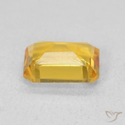 1.30カラットの天然ミディアムゴールドシトリン、八角形 / エメラルドカット、VVS