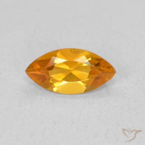 0.47ct 天然 アプリコットオレンジ シトリン, マーキーズ, VVS-VS