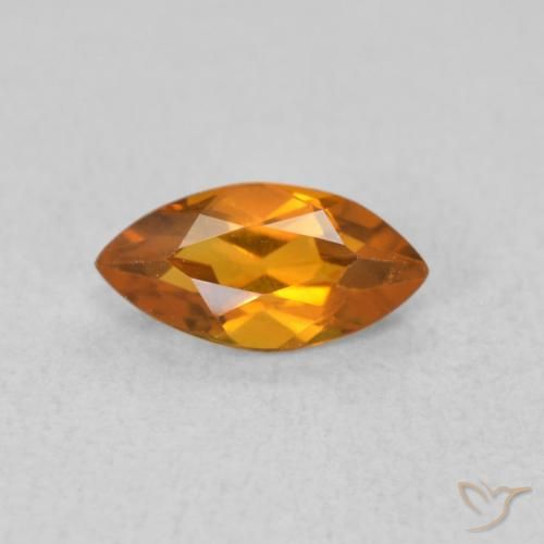 0.54ct 天然 アプリコットオレンジ シトリン, マーキーズ, VVS-VS