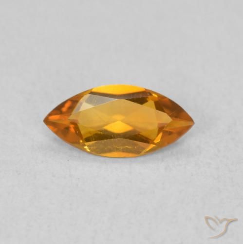 0.40ct 天然 ミディアムオレンジ シトリン, マーキーズ, VS
