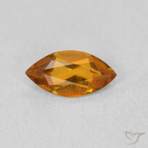 0.50ct 天然 ミディアムオレンジ シトリン, マーキーズ, VVS-VS