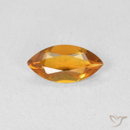 0.42ct 天然 濃いオレンジゴールド シトリン, マーキーズ, VVS